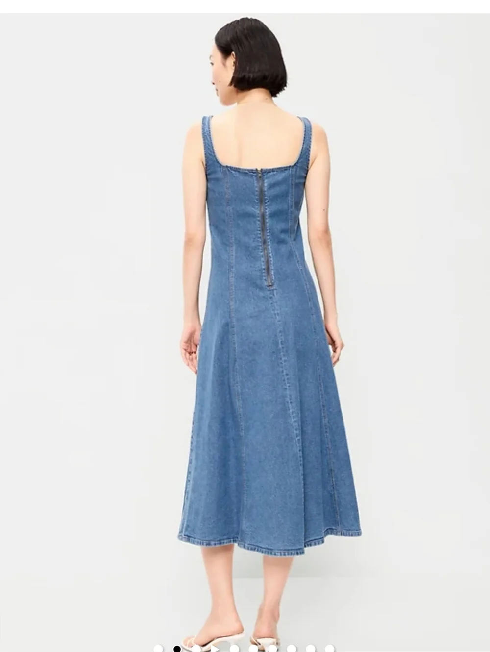 Sleeveless Denim Midi Dress - Picture 2 of 3